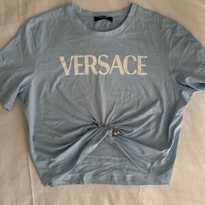 Versace Sky Blue Short Sleeve Tee,never worn